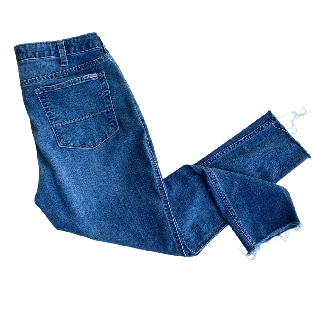 CARHARTT Raw Hem Ankle Cropped Slim Fit Skinny Leg Jeans Size 12 Tall